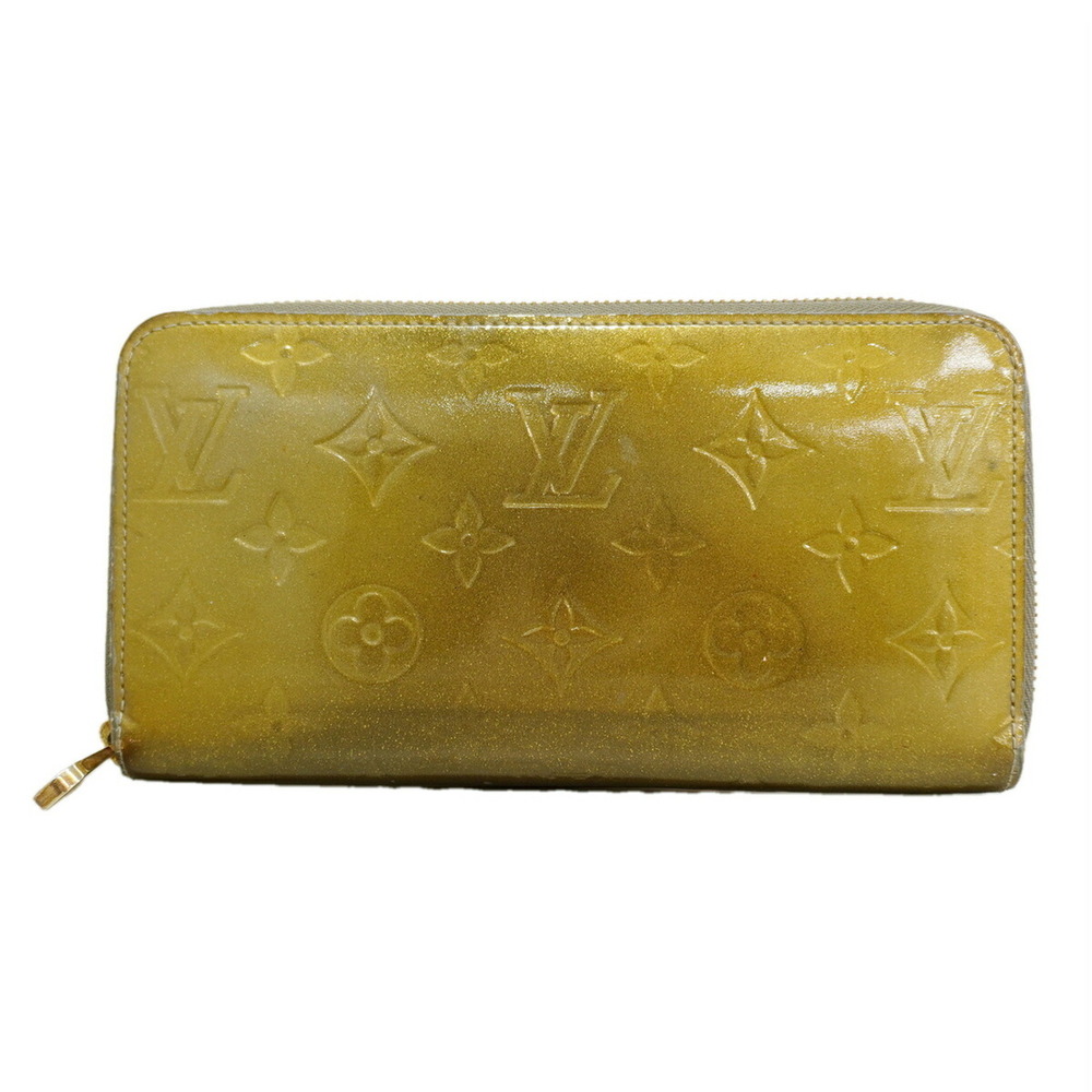 Louis Vuitton Vernis Zippy Wallet M93723 Vert Bronze Women's Long